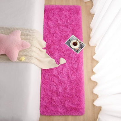Modern soft fluffy fur carpet home decor, Coral color - BusDeals