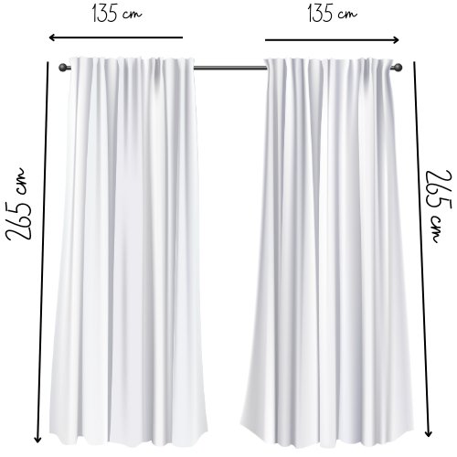 Modern Striped Tulle, Window Sheer Curtains set of 2 Pieces, Beige Color. - BusDeals