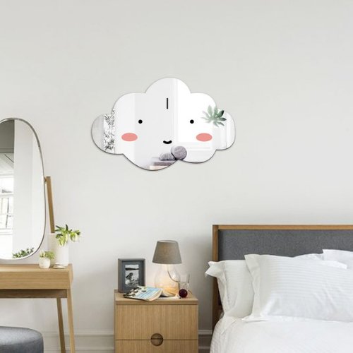 Nordic 3D mirror DIY wall stickers home decoration, Clouds design - BusDeals