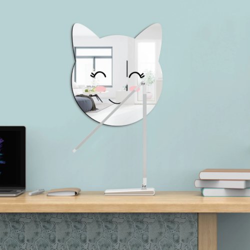 Nordic 3D mirror DIY wall stickers home decoration, Cute cat design - BusDeals