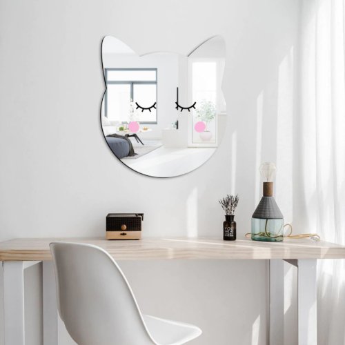 Nordic 3D mirror DIY wall stickers home decoration, Cute cat design - BusDeals