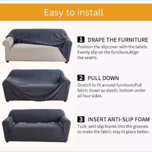 One Seater Leaves Design, Stretchable Sofa Cover. - BusDeals