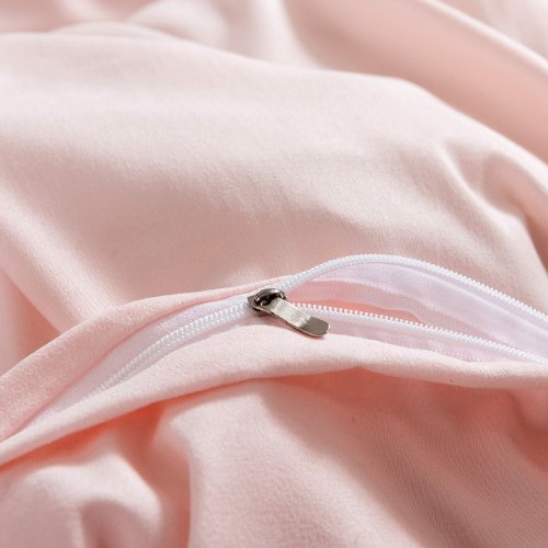 Premium 6 Piece King Size Duvet Cover Pinch Design, Solid Pink. - BusDeals