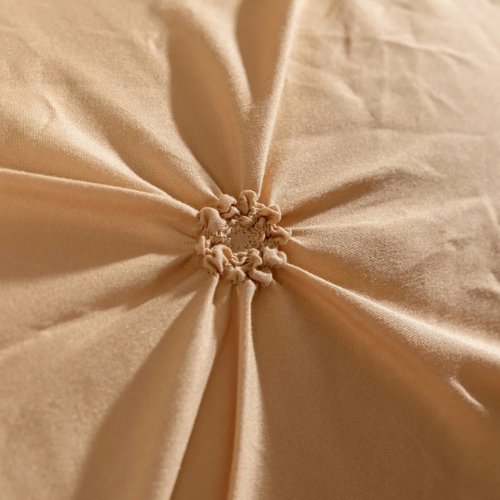 Premium king size 6 pieces bedding Set, pinch pleat design Gold color. - BusDeals