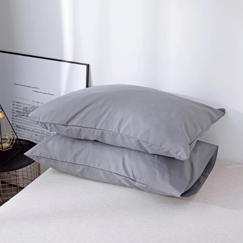 Premium King size 6 pieces Bedding Set without filler, Plain Anchor Grey Color - BusDeals