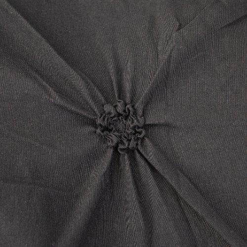 Premium King Size Pinch Pleat Flower Embroidery of Decorating Fabric, Black color. - BusDeals