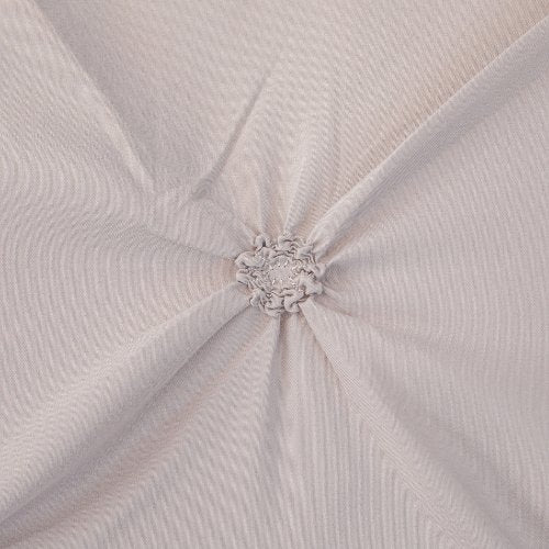 Premium King Size Pinch Pleat Flower Embroidery of Decorating Fabric, Grey color - BusDeals