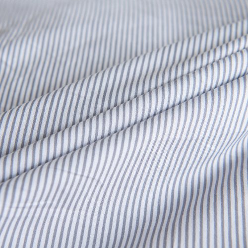 Premium Queen/Double Size 6 Pieces Vogue Design Plain Blue Bedsheet and duvet cover in a small strip without filler. - BusDeals