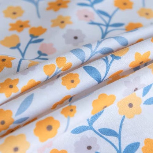 Premium Single Size 4 Pieces Retro style with Baby Blue Color Bedsheet Postoral Printed Bedding Set without filler. - BusDeals