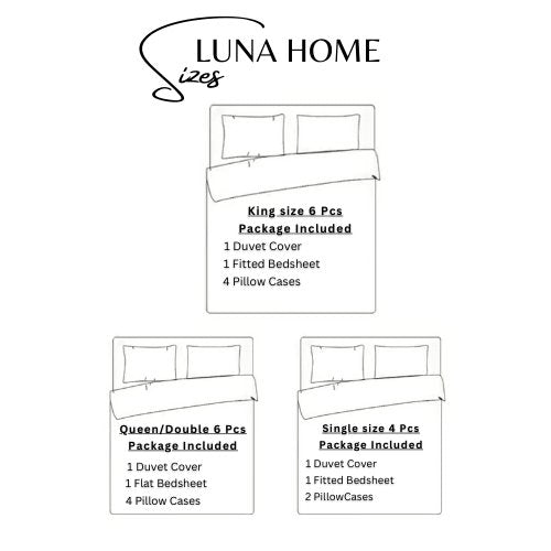 Queen/Double size 6 pieces Bedding Set without filler, Marble Design Grey Color - BusDeals
