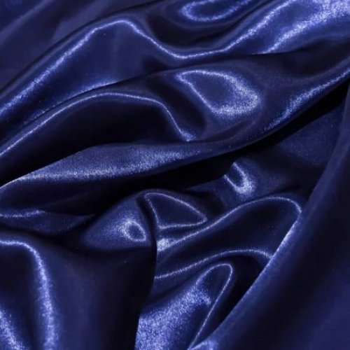 Silky Satin, 1-Piece Pillow Cover Case, Plain Navy Blue. - BusDeals
