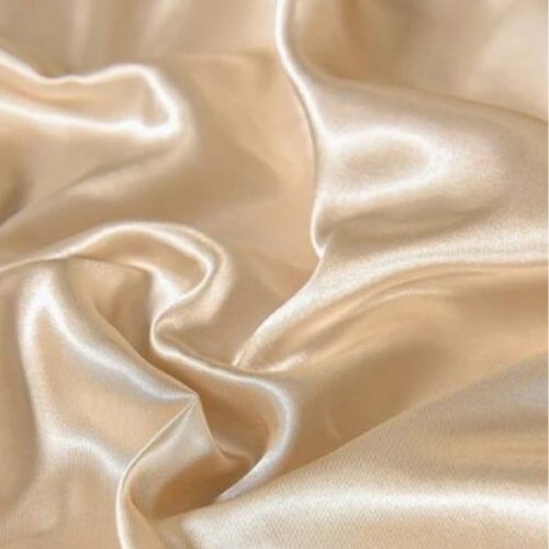 Silky Satin, King Size 6-Piece Bedding Set, Plain Beige Color. - BusDeals