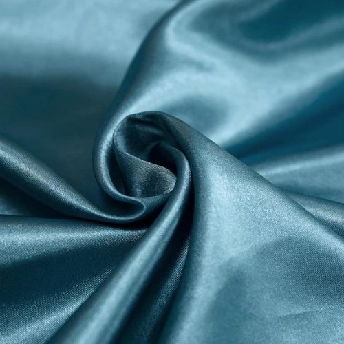 Silky Satin, King Size 6-Piece Bedding Set, Plain Blue Color. - BusDeals