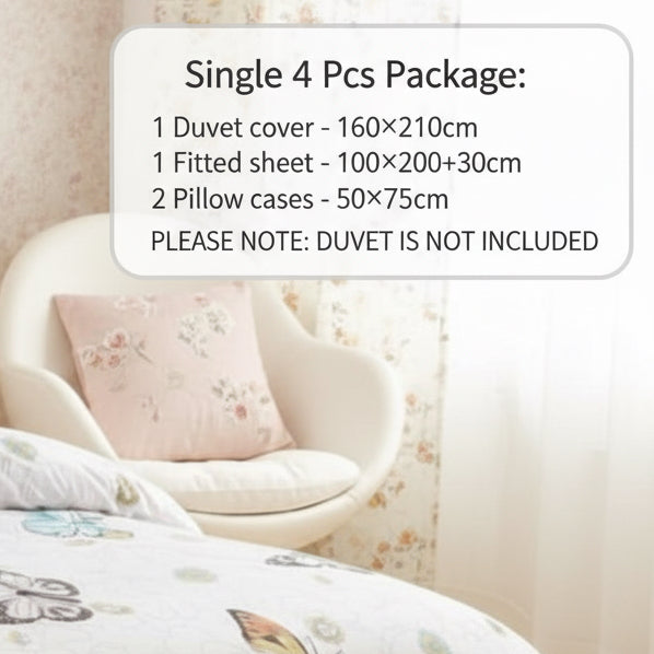 Bedroom with butterfly-themed bedding and decor Unite Arab Emirates