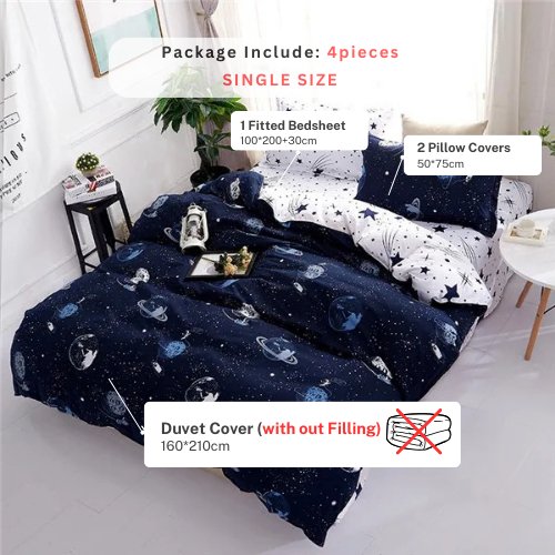 Single size 4 pieces without filler, Galaxy Design. - BusDeals