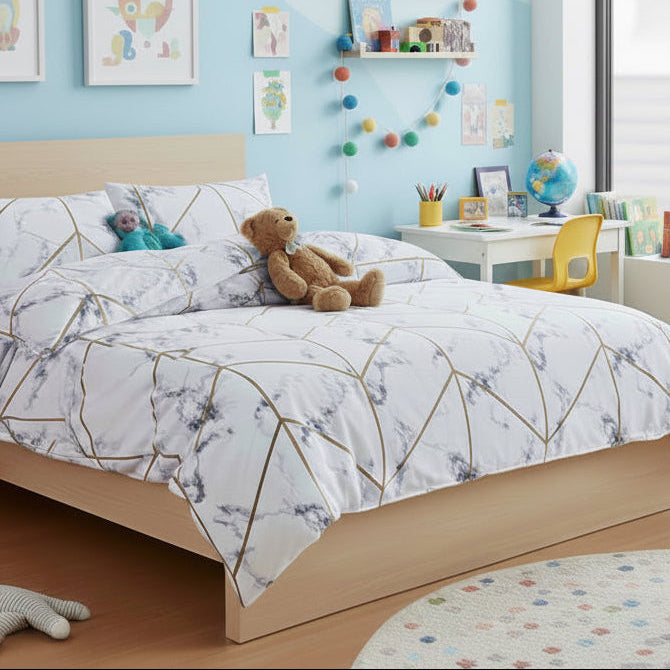 Children's bedroom with a bed, toys, and colorful decor. Dubai Abu Dhabi, Unite Arab Emirates