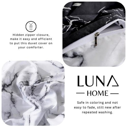 Single Size Bedding Set 4 Pieces Without Filler, marble design. - BusDeals