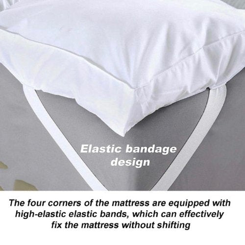 Single Size Mattress Topper 90*200+8cm, Super Soft White Protector Pad, Vacuum packed. - BusDeals