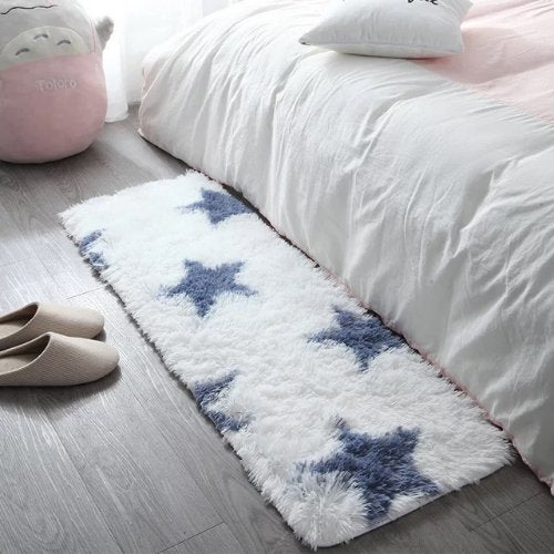 Soft plush furry floor mat, Print stars - BusDeals
