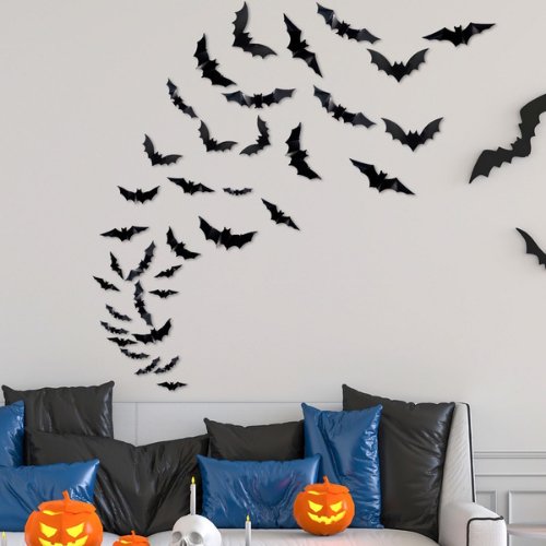 Sticker Halloween 36Pcs Bat Wall & Window, Garage Decoration. - BusDeals