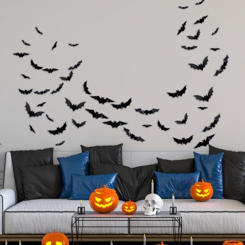 Sticker Halloween 36Pcs Bat Wall & Window, Garage Decoration. - BusDeals