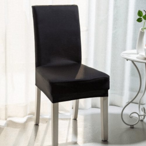 Stretchable Chair Cover, Plain Black Color. - BusDeals