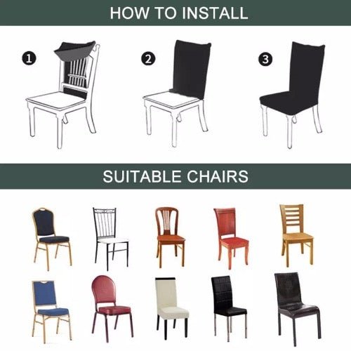 Stretchable Chair cover, Purple Color, Geometric Design. - BusDeals