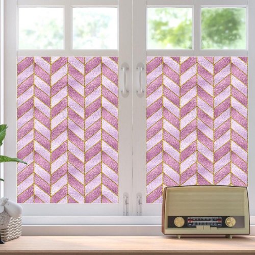 Sun Blocking 1 Piece Window Sticker, Decoration Frosted Film Privacy, Glass Vinyl Film 3D Design Pink Color. - BusDeals