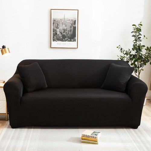 Three seater Armrest sofa cover, black color. - BusDeals