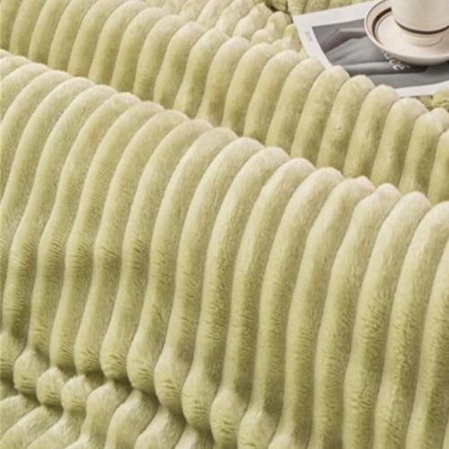 Throw Striped Blanket Super Soft, Pistachio Color. - BusDeals