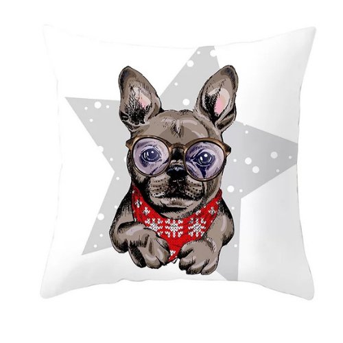 Trendy cute dog print, Decorative cushion cover - BusDeals