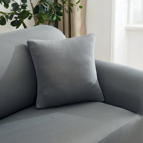 Two Seater Sofa Cover Plain Light Gray Color. - BusDeals