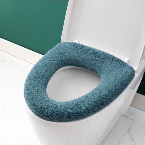 Universal Warm Soft Washable Toilet Seat Mat, Green Color - BusDeals