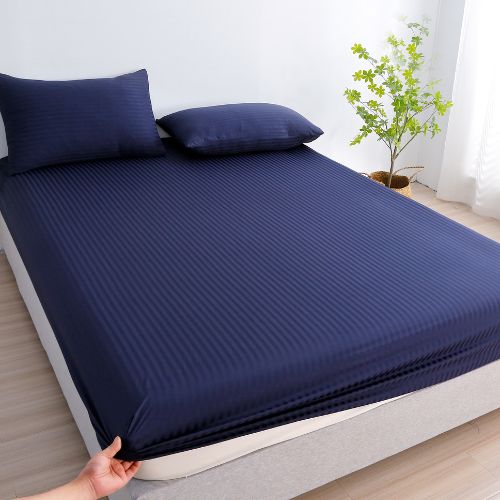 Variance Size 3 Piece Set, Bedsheet with 2 Pillow Cases, Dark Blue Color - BusDeals