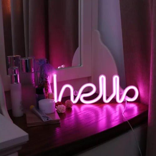 Wall Hanging LED Neon Light Sign, Hello design - BusDeals