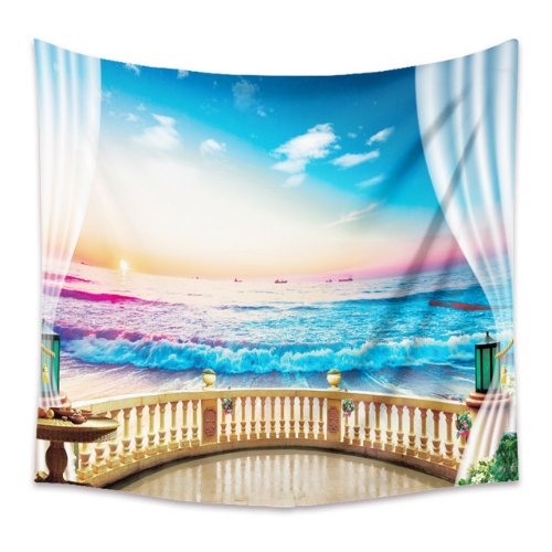 Wall hanging tapestry home decor , Beautiful beach view outside design - BusDeals