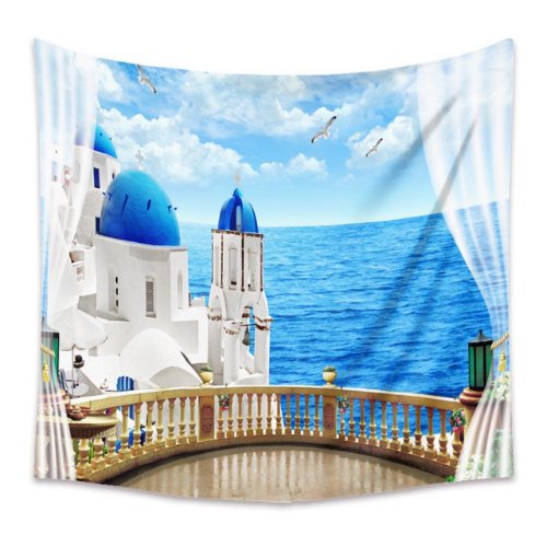 Wall hanging tapestry home decor , Beautiful castle view outside design - BusDeals
