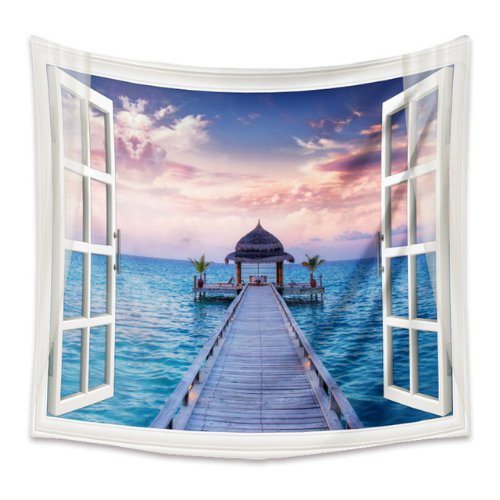 Wall hanging tapestry home decor , Beautiful view outside design - BusDeals
