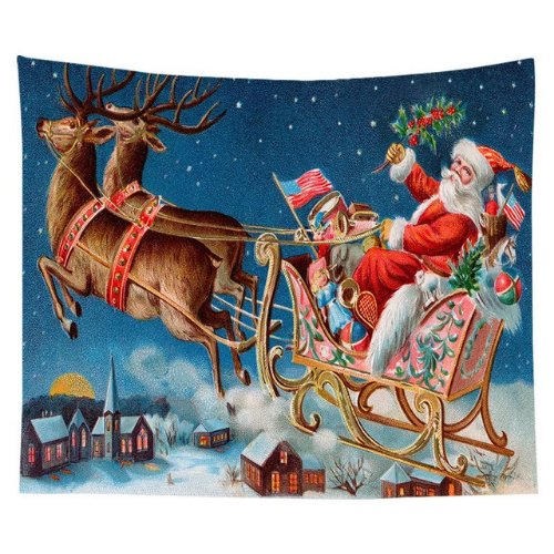 Wall hanging tapestry home decor ,Santa claus and Reindeer design - BusDeals