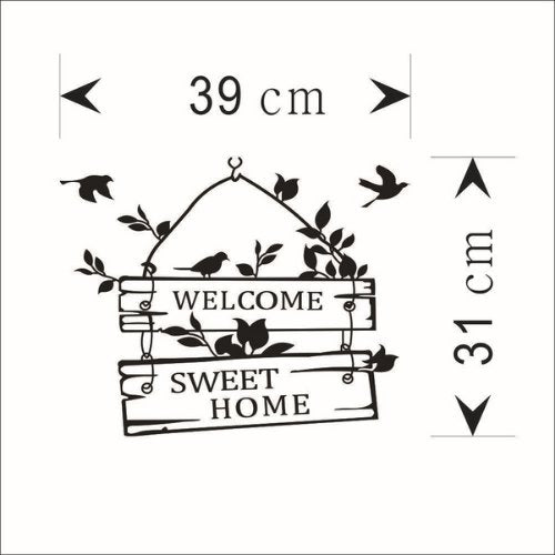 Welcome sweet home design, Vinyl wall decals home decor, Wall sticker - BusDeals