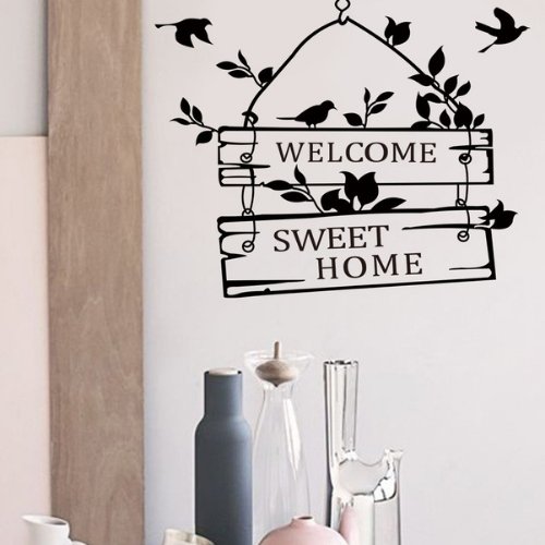 Welcome sweet home design, Vinyl wall decals home decor, Wall sticker - BusDeals