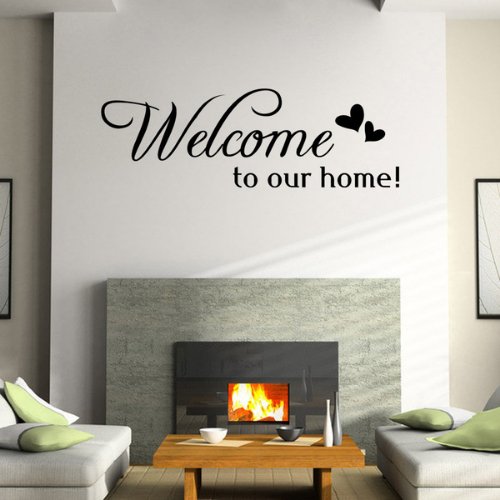 Welcome to our home design, Vinyl wall decals home decor, Wall sticker - BusDeals