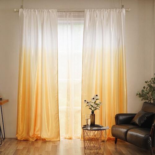Yellow ombre design, curtains window decor, set of 2 pieces. - BusDeals